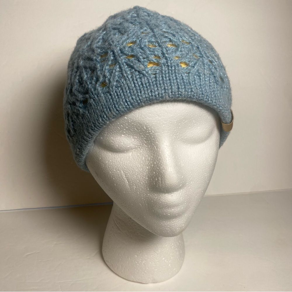 Mental Gear Blue Open Knit W/Yellow Knit Lining Hat